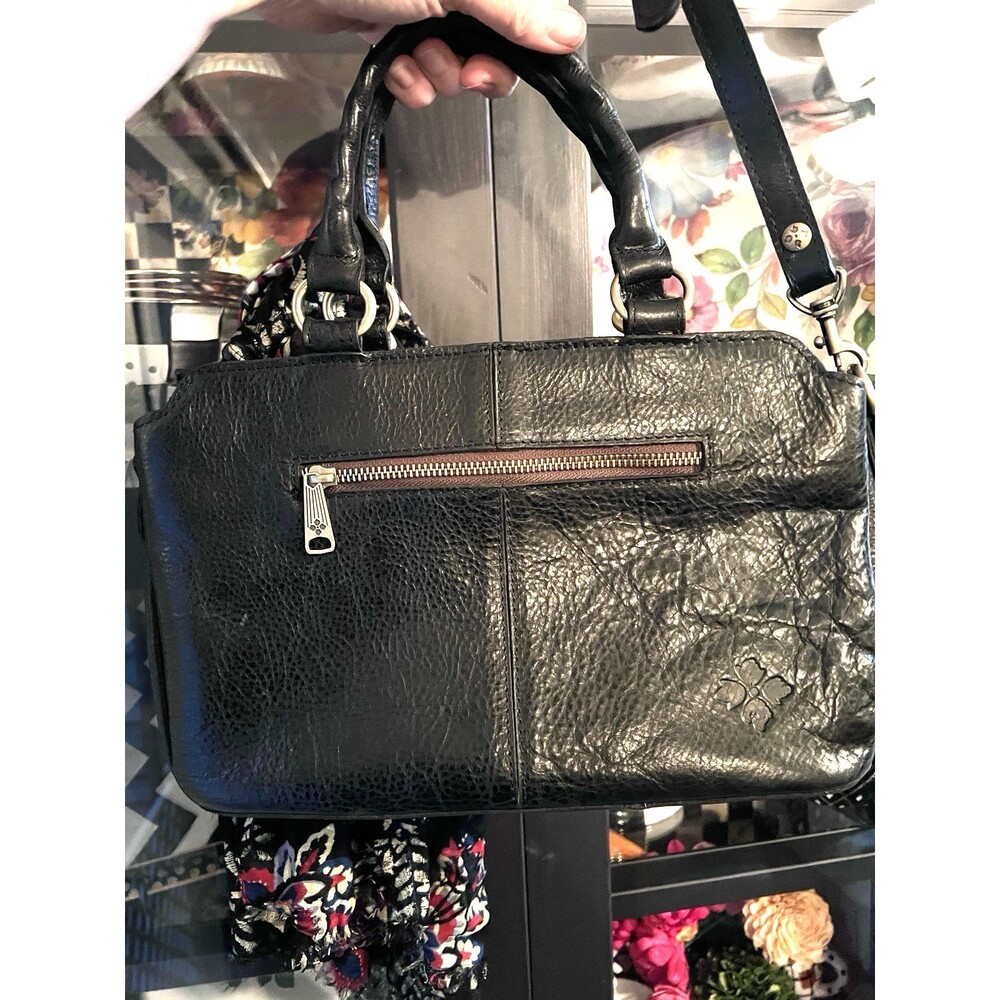 Patricia Nash Angelin BLACK Leather Satchel purse Matching Scarf  EMBROIDERED! - Picture 8 of 16